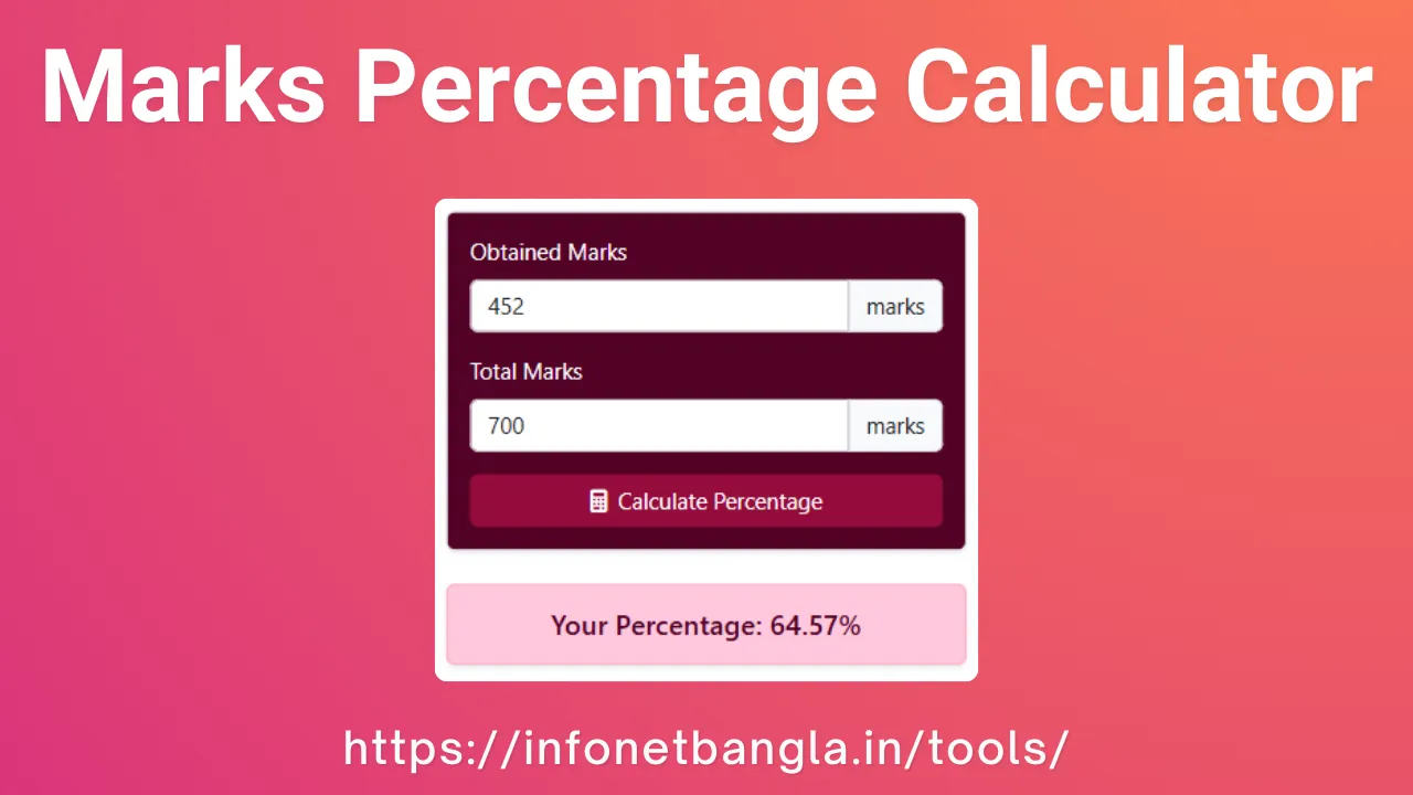 Marks Percentage Calculator