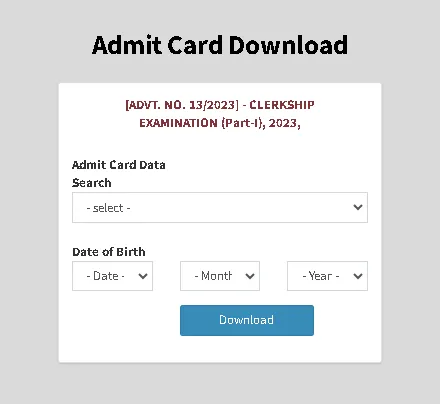 WBPSC Clerkship Admit Card Download 2024