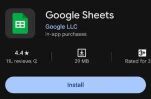 Google sheet app