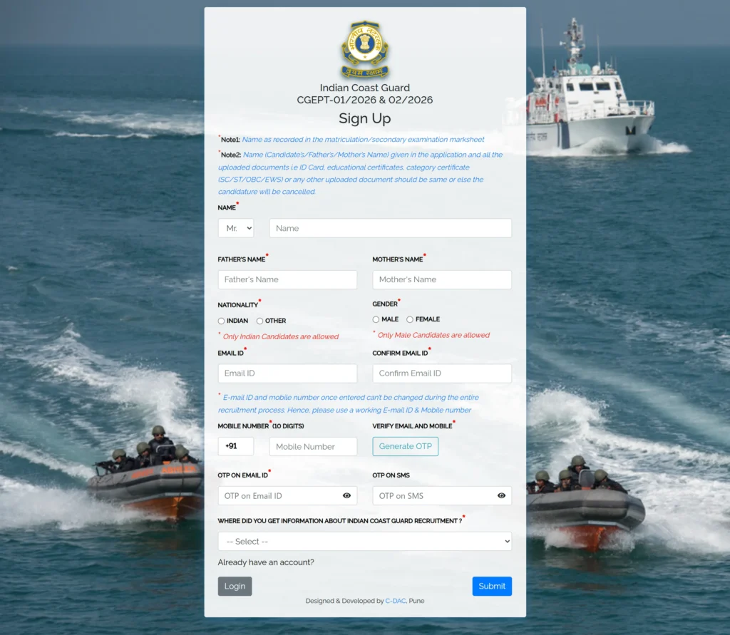 Indian Coast Guard Recruitment 2025